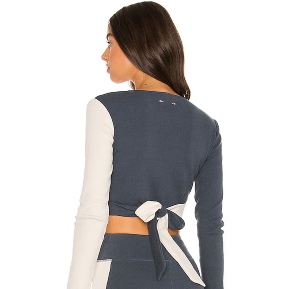 Anthropologie the Luna Kyra wrap top denim color - Picture 16 of 17